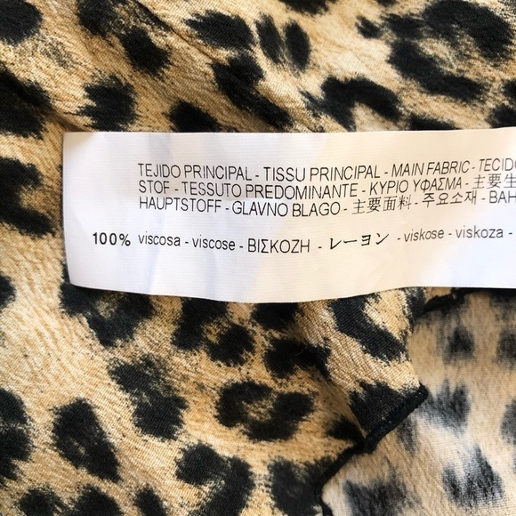 ZARA Cheetah Print & Black Lace Bell Sleeve Medium - Picture 5 of 6